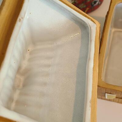 Lot 129: Vintage Puppy Chow Dog Treat Pottery Canister and More 