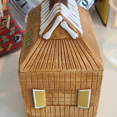 Lot 129: Vintage Puppy Chow Dog Treat Pottery Canister and More 