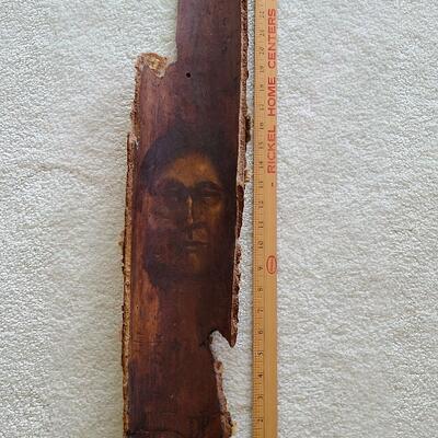 Lot 132: Native American Painted On Wood Bark 