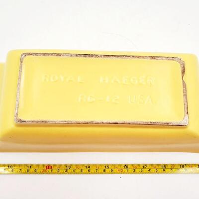 VINTAGE ROYAL HAEGER YELLOW PLANTER AND CANDLE HOLDER BUNDLE