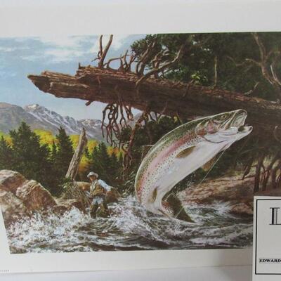 2 Wildlife Prints, USA, 1970s, Trout and Salmon