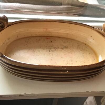 Lot #8 -- 3 piece Gold Ringed ceramic set