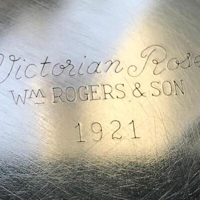 Lot #11 -- 13â€ Wm Rogers "Victorian Rose" silver-plate platter