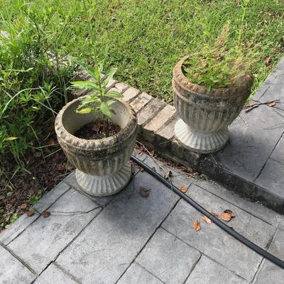Lot #15 -- 3 Cement Urn Planters