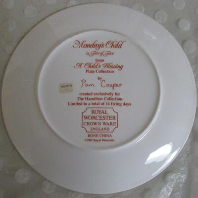 Vintage 1987 Monday's Child by Pam Cooper, Royal Worcester Crown Ware