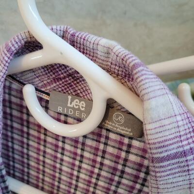 Lot 452: Ladies Button Down Plaid Shirts (4)