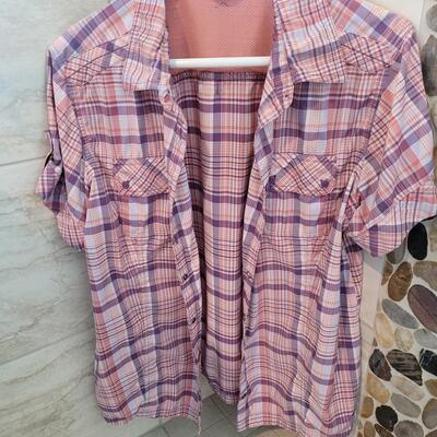 Lot 452: Ladies Button Down Plaid Shirts (4)