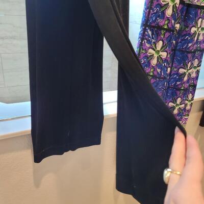 Lot 460: (3) Wide Leg Pants Med/Large (Black, Colorful and Brown)
