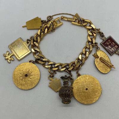 Lot J4 - Monet 7.5â€ gold tone charm bracelet 