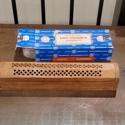 Lot 478: Incense Box and Box of Nag Champa Incense 