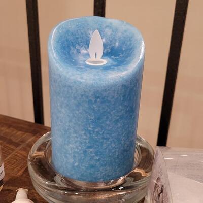 Lot 482: Blue & White Candle Lot (Religious & Others)