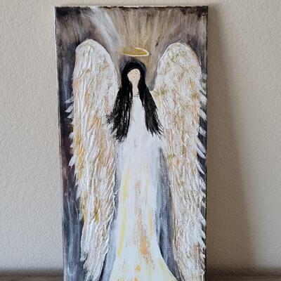 Lot 489: Angel Painting signed by Artist 