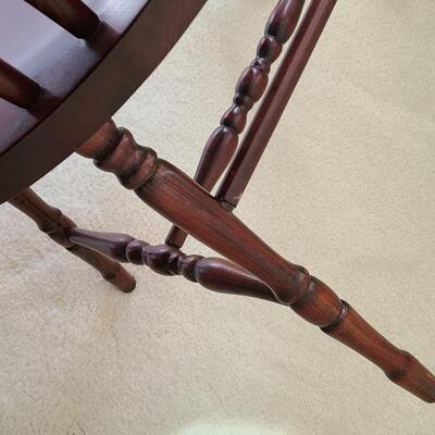 Lot U378: Plaid Wool Accent Throw & Windsor Style Accent Chair 