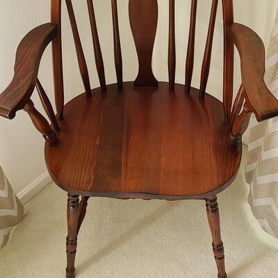 Lot U378: Plaid Wool Accent Throw & Windsor Style Accent Chair 