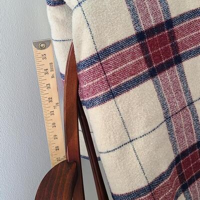 Lot U378: Plaid Wool Accent Throw & Windsor Style Accent Chair 