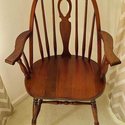 Lot U378: Plaid Wool Accent Throw & Windsor Style Accent Chair 