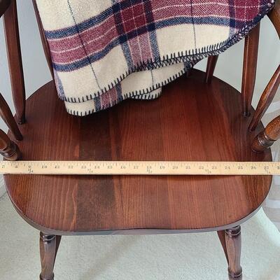 Lot U378: Plaid Wool Accent Throw & Windsor Style Accent Chair 