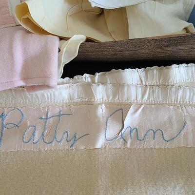 Lot 381U: Antique Baby Clothes & Pottery Baby Plate