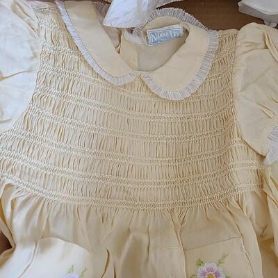 Lot 381U: Antique Baby Clothes & Pottery Baby Plate