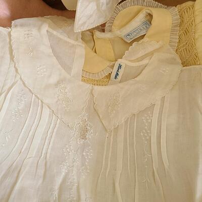Lot 381U: Antique Baby Clothes & Pottery Baby Plate