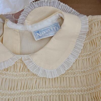 Lot 381U: Antique Baby Clothes & Pottery Baby Plate