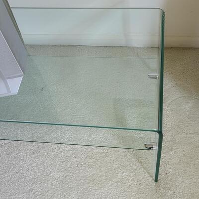 Lot 501U: Glass Coffee/Media Table w/TV
