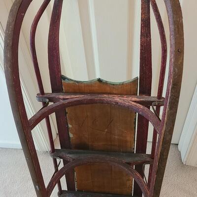 Lot 389U: Antique Painted Sled 