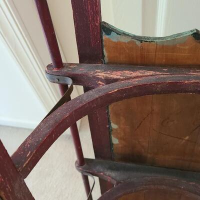 Lot 389U: Antique Painted Sled 