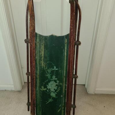 Lot 389U: Antique Painted Sled 