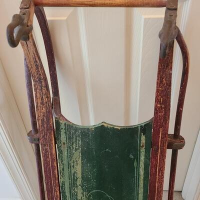 Lot 389U: Antique Painted Sled 
