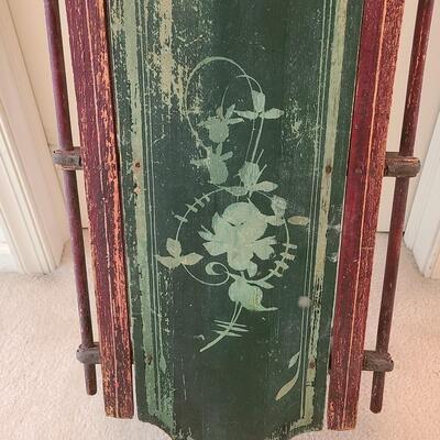 Lot 389U: Antique Painted Sled 