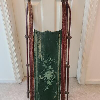 Lot 389U: Antique Painted Sled 