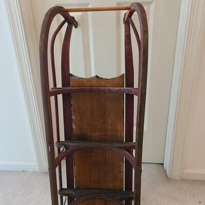 Lot 389U: Antique Painted Sled 