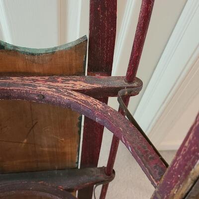 Lot 389U: Antique Painted Sled 