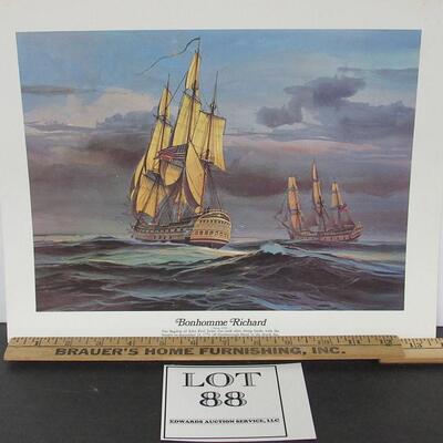 Vintage 1970s "Bonhomme Richard" Print, USA