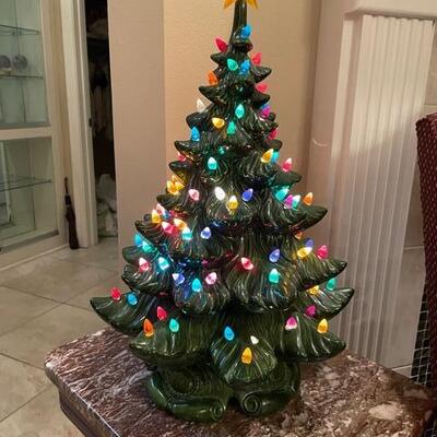 Lot #22 -- Vintage 21â€ Ceramic Christmas Tree