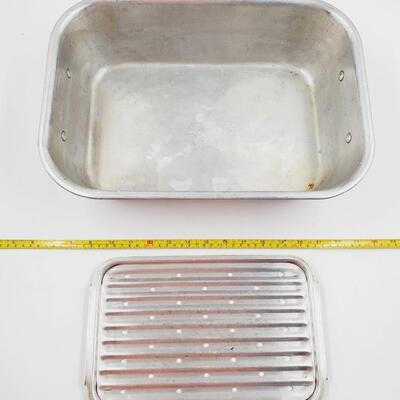 WEAR EVER AND MIRRO ALUMINUM ROASTING PAN WITH DOUBLE HANDLES BUNDLE OF 3