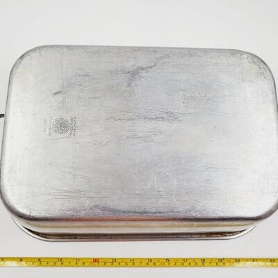 WEAR EVER AND MIRRO ALUMINUM ROASTING PAN WITH DOUBLE HANDLES BUNDLE OF 3