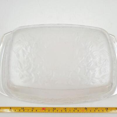 PYREX AND UNBRANDED FLORAL CLEAR BAKING DISHES 