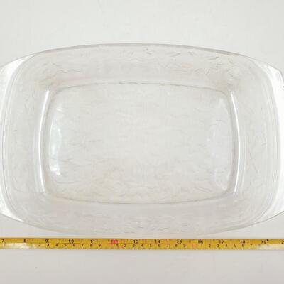 PYREX AND UNBRANDED FLORAL CLEAR BAKING DISHES 
