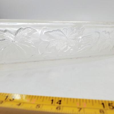 PYREX AND UNBRANDED FLORAL CLEAR BAKING DISHES 