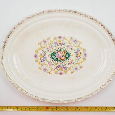 WARRANTED 22K GOLD HAND DECORATED IVORY PORCELAIN BY SEBRING "MELODY"