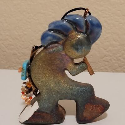 Lot 516: Ceramic Vessel and Kokopelli Ornament 