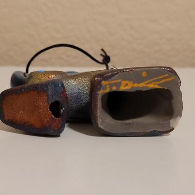 Lot 516: Ceramic Vessel and Kokopelli Ornament 