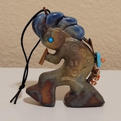 Lot 516: Ceramic Vessel and Kokopelli Ornament 