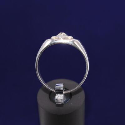 LOT#E5: 14K White Gold Masonic Ring [9.23g]