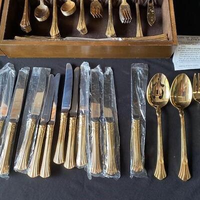 LOT#P25: Towle Gold Plated Flatware