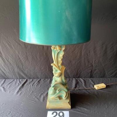 LOT#T29: Mid-Century Chalkware Lamp