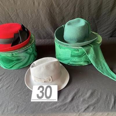 LOT#T30: Assorted Felt Ladies Hat Lot w/ Boxes