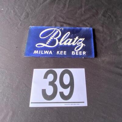 LOT#T39: Early Blatz Beer Sign